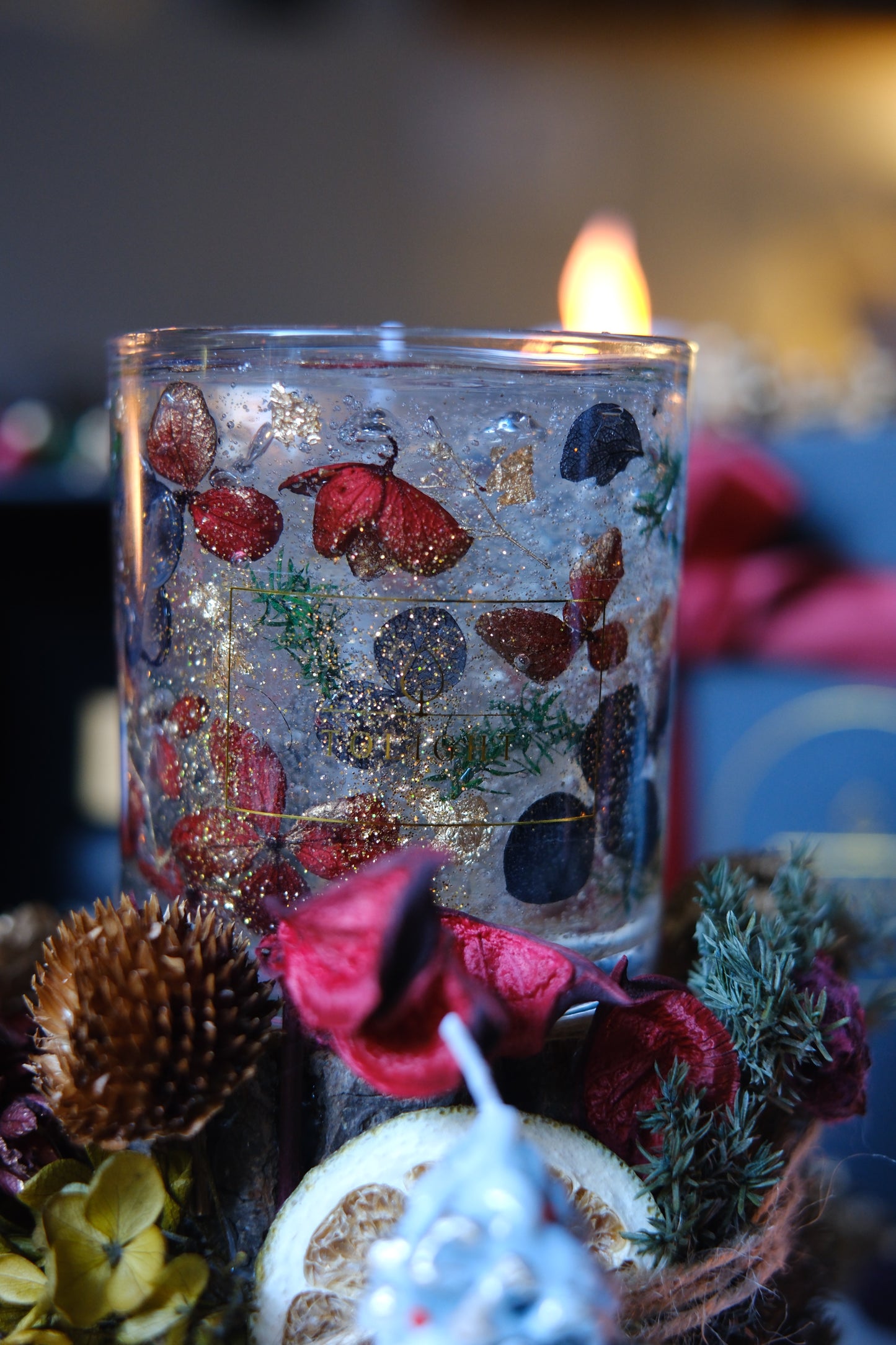 Christmas Crystal Candle 聖誕水晶花蠟燭